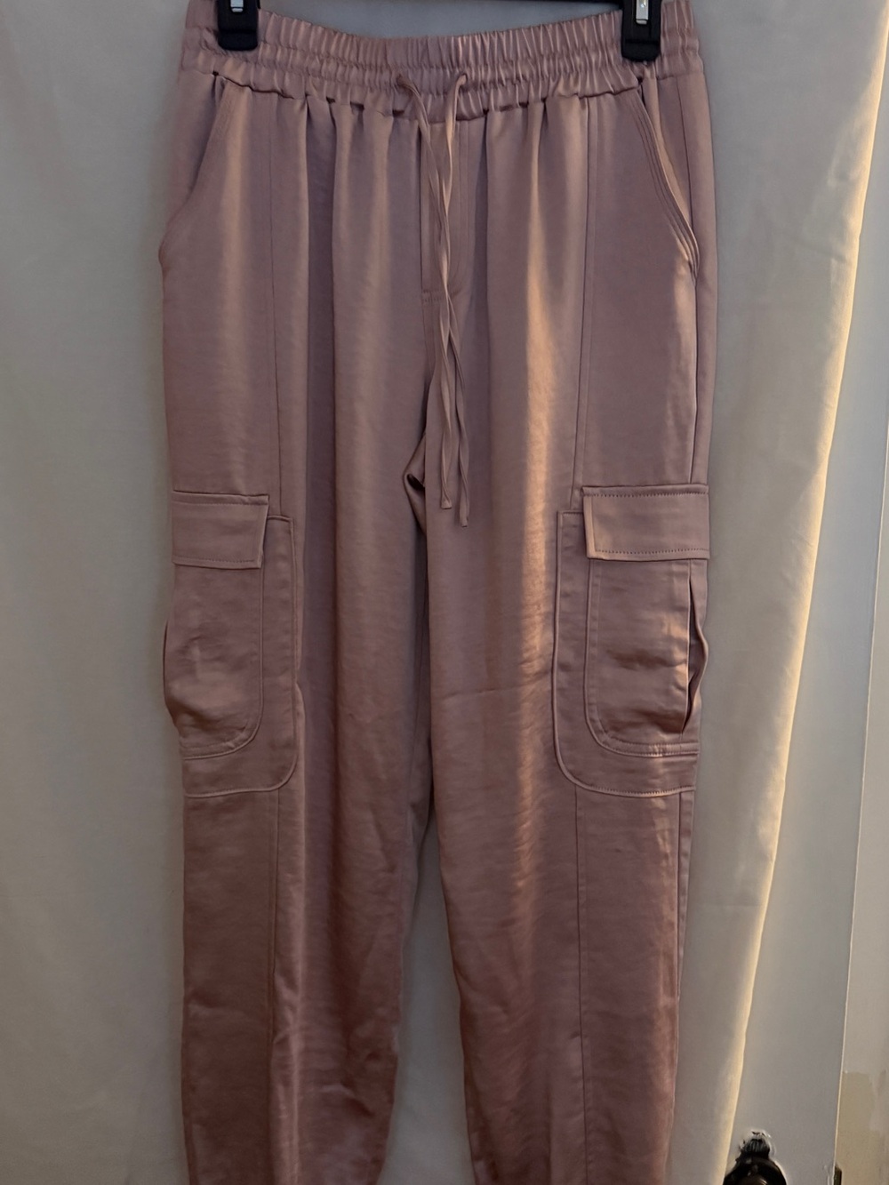 INC International Concepts Dusty Mauve Satin Cargo Joggers